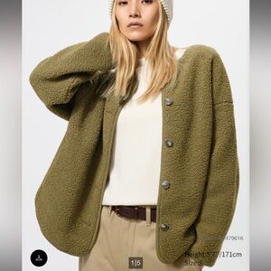 Uniqlo Pile Lined Fleece Relaxed Cardigan